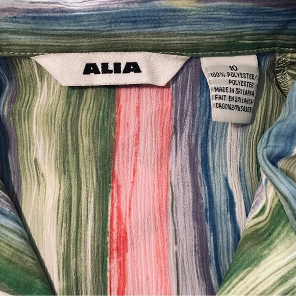 Alia women's vintage size 10 button down colorful shirt - Picture 3 of 3